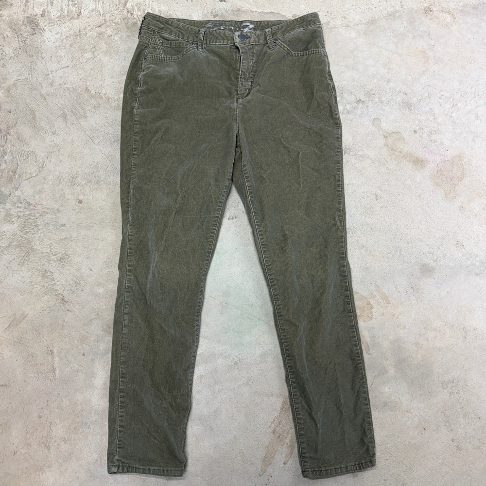 Seven7 Corduroy Pants Olive Green Straight Leg Women's‎ Size 12